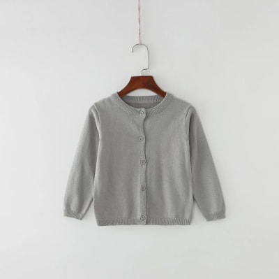 Sweater Cárdigan Gris Niñas
