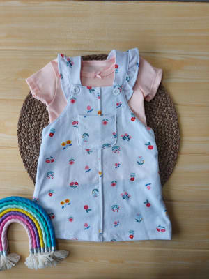 Jardinera Jumper Blanco flores3