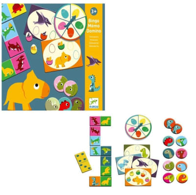 Juego 3 en 1 Memo Domino Bingo Djeco1