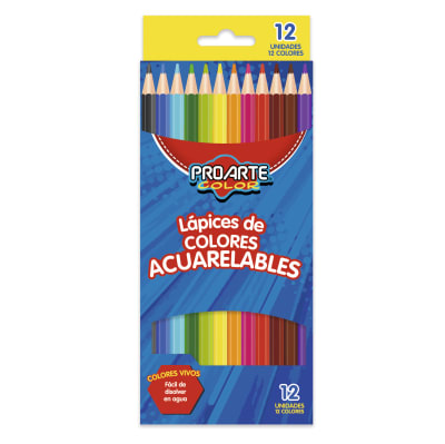 Lápices 12 Colores Acuarelables Escolares Proarte1