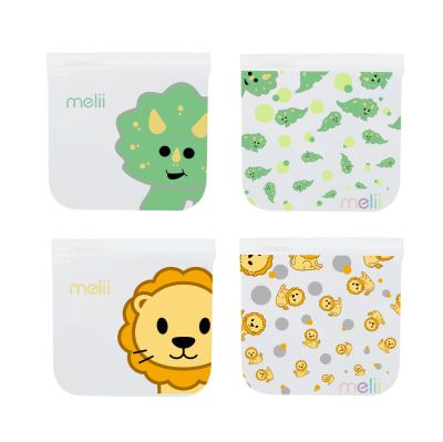 Pack 4 Bolsas Utilizables Dino Snacks Melii1