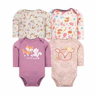 Set de 4 bodys manga larga Lila Ardilla