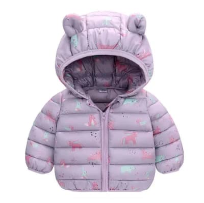 Chaqueta Parka Con Capucha Lila Unicornio1