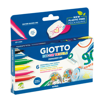 Marcador 6 Colores Para Tela Giotto