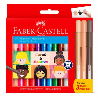 Plumones Marcadores 15 Colores Faber Castell