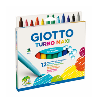 Marcadores Escolares Turbo Maxi 12 Colores Giotto