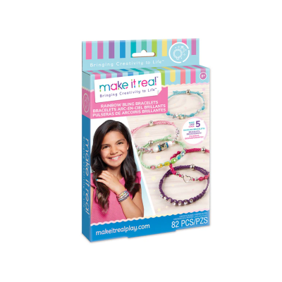 Set de manualidades pulseras Arcoíris Brillante 82 piezas Make it Real1