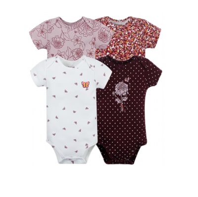 Set 4 bodys manga corta flores1