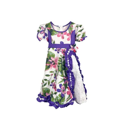 Vestido Huasa Baile Cueca Morado Niña