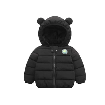 Chaqueta Parka con orejitas negro