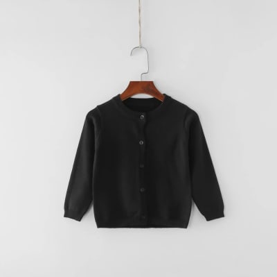 Sweater Cárdigan Negro Niñas1