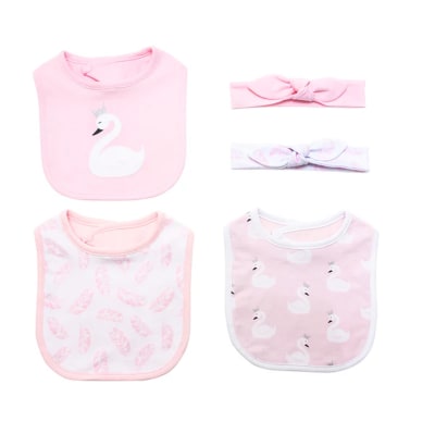 Set de 3 Baberos 2 cintillos Bambino Cisnes1