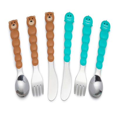 Set de 6 Cubiertos de Acero Osito Melii