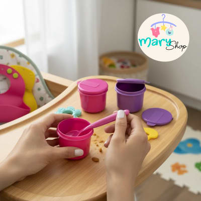 Pack de 3 Pocillos con Cuchara Rosa – The Baby Nation2