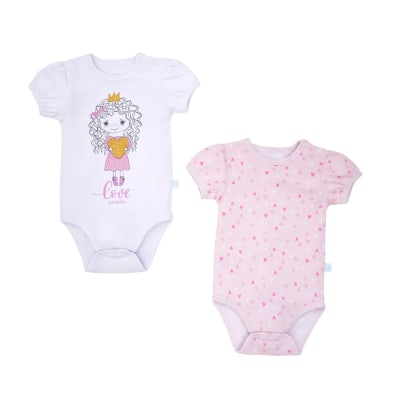 Set 2 Bodys Manga Corta Princesa Bambino