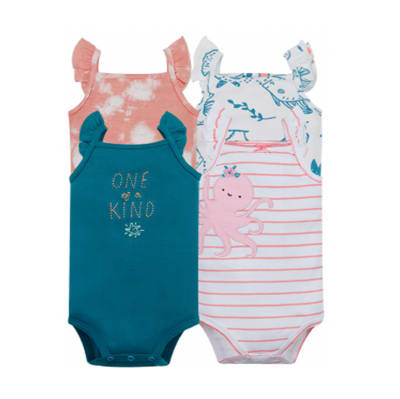 Set 4 Bodys sin manga rosa pulpo