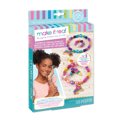 Set de manualidades pulseras Sueño de Arcoíris 123 piezas Make it Real1