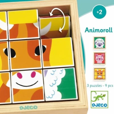 Puzzle Cubo 3 en 1 Animoroll Djeco1