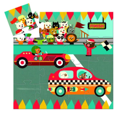 Puzzle 16 Piezas Auto de Carrera Djeco