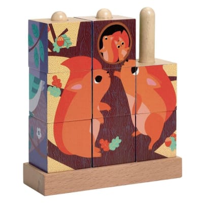 Puzzle 4 en 1 didáctico Bosque Djeco1