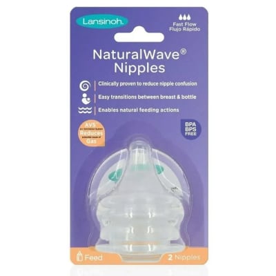 Tetinas Lansinoh NaturalWave Flujo Rápido – Pack de 2 Unidades