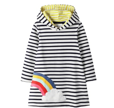 Vestido Con Capucha Blanco Arcoíris1