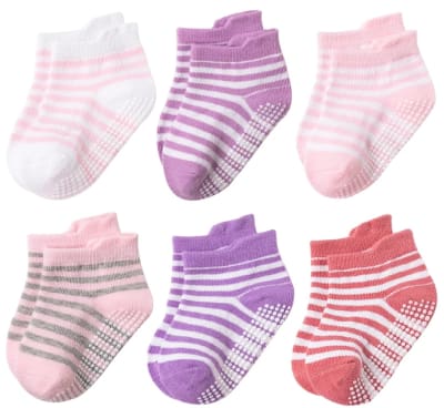 Calcetines 6 pares Rosa Rayas1