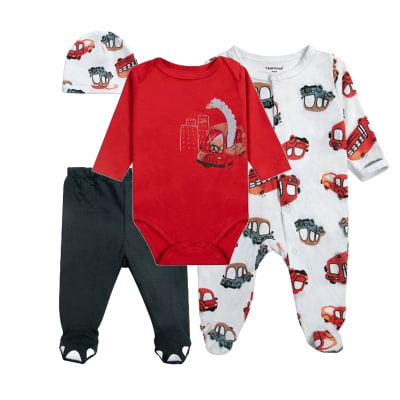 Ajuar 4 Piezas Rojo autitos