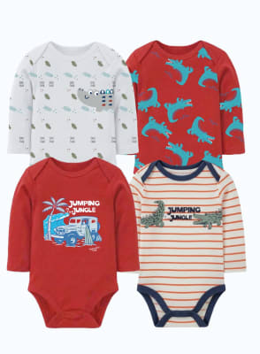 Set de 4 bodys manga larga Rojo Cocodrilo