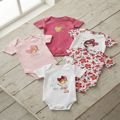 Set 5 bodys manga corta Rojo Muñeca