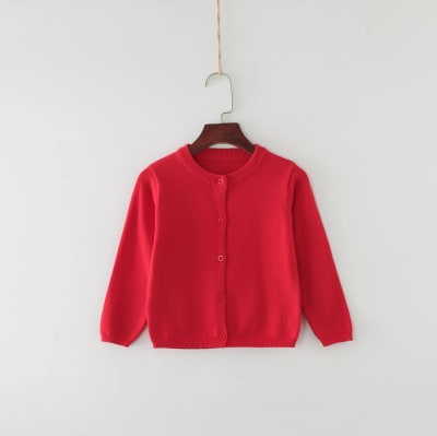 Sweater Cárdigan Rojo Niñas