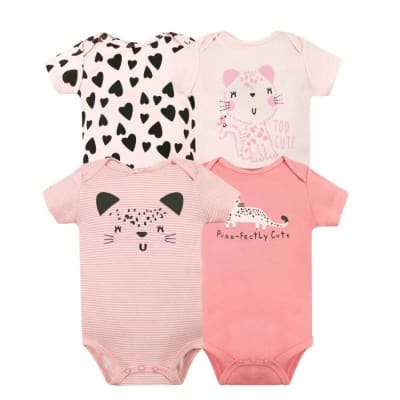 Set 4 bodys manga corta Leoparda