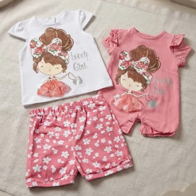 Conjunto 3 Piezas Verano Rosa Muñeca