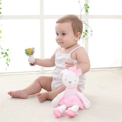Peluche de Apego Conejita Bailarina Rosa1