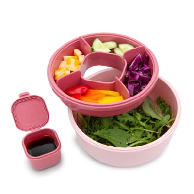 Contenedor Bento para Ensaladas Rosado1