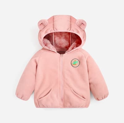 Polerón con capucha orejitas rosa