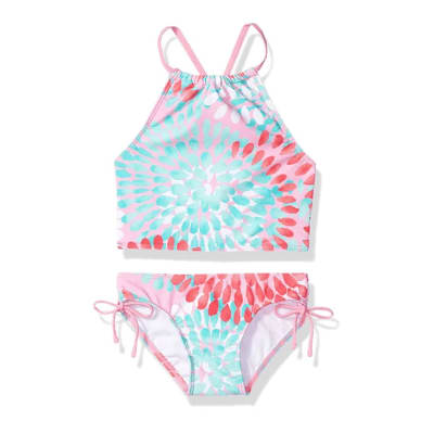 Traje de baño 2 piezas rosa1