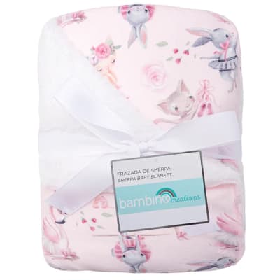 Frazada Sherpa Plush Bailarinas Bambino1