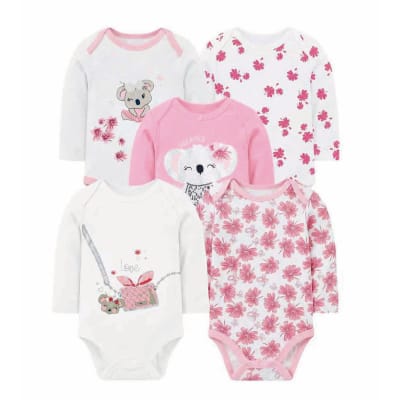 Set de 5 bodys manga larga Rosa Koala1