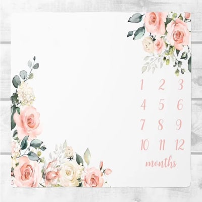 Manta de fotografías de meses Rosa1