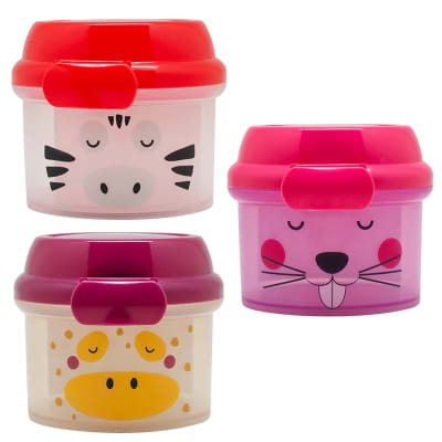 Porta Snack 3 Unidades Animalitos Niña