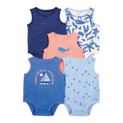 Set 5 Bodys sin manga azul velero
