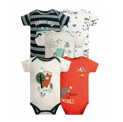 Set 5 Bodys Manga Corta Gris Ositos1