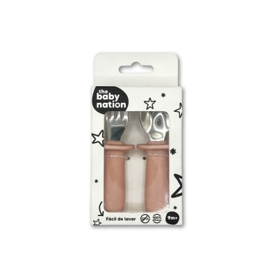 Set de Cuchara y Tenedor Rosa – The Baby Nation