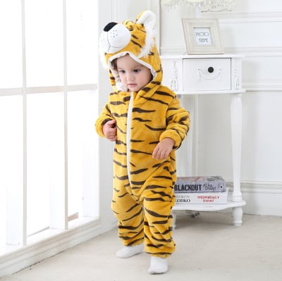 Pijama Enterita Polar Tigre2