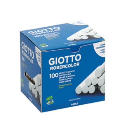 Caja De Tiza 100 Unidades Blancas Giotto Robercolor1
