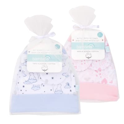 Set de Gorrito y Mitones de Algodón Bambino1