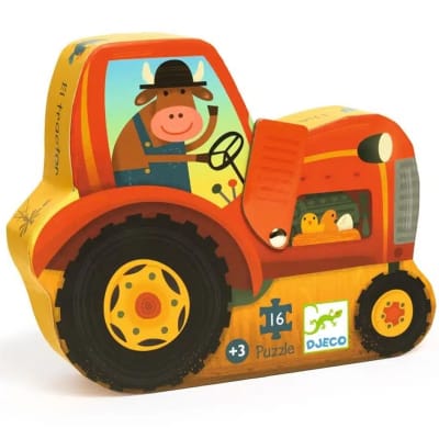 Puzzle El tractor 16 piezas Djeco