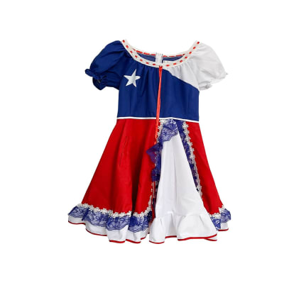 Vestido Huasa Cueca Niña Tricolor