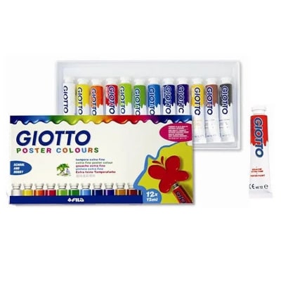 Témpera en Tubo Giotto 12 Colores 12ml